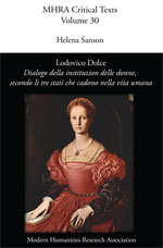 Cover of Lodovico Dolce, <i>Dialogo della instituzion delle donne secondo li tre stati che cadono nella vita umana</i> (1545)