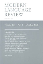 Cover of Modern Language Review 101.4