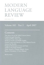 Cover of Modern Language Review 102.2