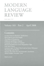 Cover of Modern Language Review 103.2