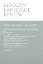 Cover of Modern Language Review 104.1