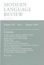 Cover of Modern Language Review 105.1