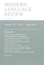 Cover of Modern Language Review 105.2