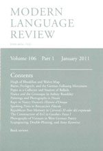 Cover of Modern Language Review 106.1