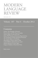 Cover of Modern Language Review 107.4