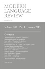 Cover of Modern Language Review 108.1