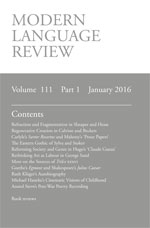 Cover of Modern Language Review 111.1