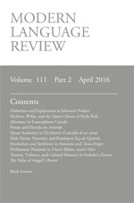 Cover of Modern Language Review 111.2