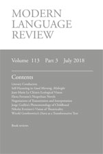 Cover of Modern Language Review 113.3