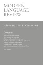 Cover of Modern Language Review 113.4