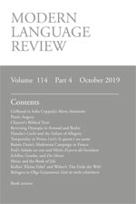 Cover of Modern Language Review 114.4