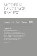 Cover of Modern Language Review 115.1