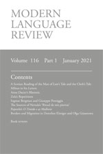 Cover of Modern Language Review 116.1