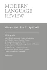 Cover of Modern Language Review 116.2