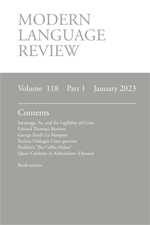 Cover of Modern Language Review 118.1