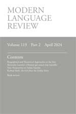 Cover of Modern Language Review 119.2