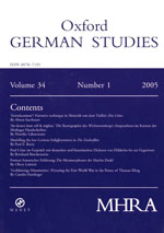 Cover of Oxford German Studies 34.1