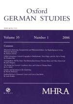 Cover of Oxford German Studies 35.1