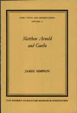 Cover of Matthew Arnold and Goethe