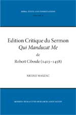 Cover of Edition Critique du Sermon 'Qui Manducat Me' de Robert Ciboule (1403-58)