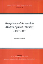 Cover of Reception and Renewal in Modern Spanish Theatre
