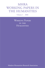 Cover of Working Papers in the Humanities 1